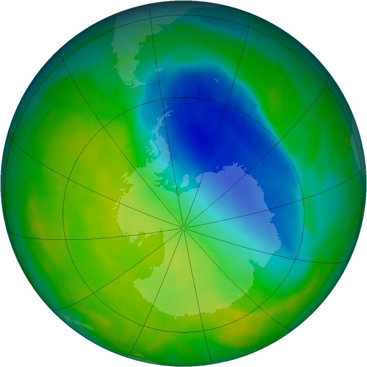 Antarctic ozone map for 26 November 2014